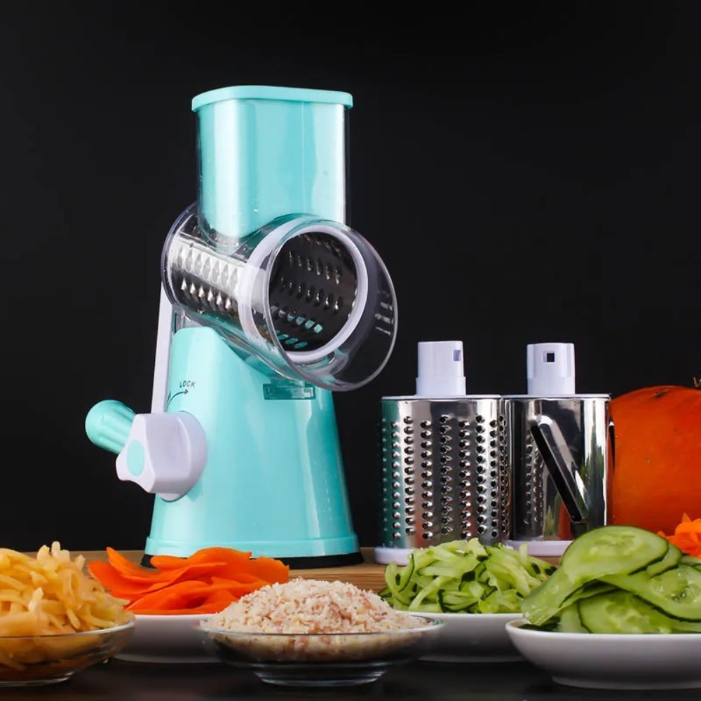 Kitchen Gadgets Vegetable Chopper - 3-in-1 Rotary Food Slicer Chopper Cheese