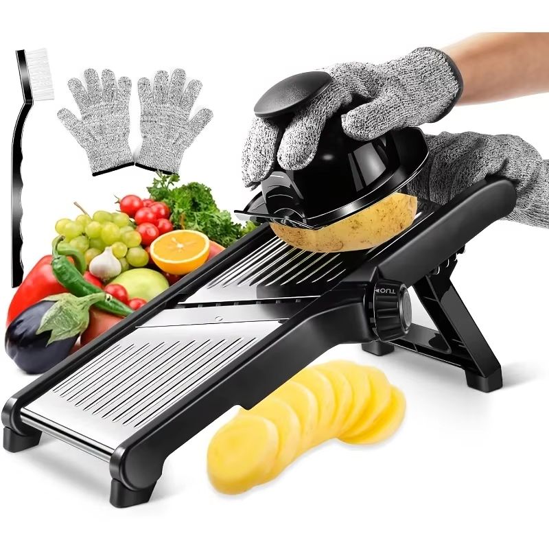 Kitchen Gadgets Vegetable Chopper - Stainless Steel Mandoline Slicer with 5