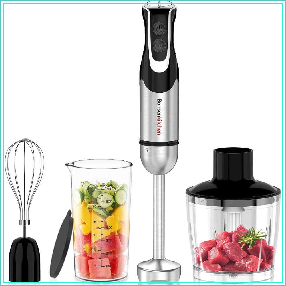 Immersion Blender Stick - 4-in-1 Immersion Blender Handheld with Food