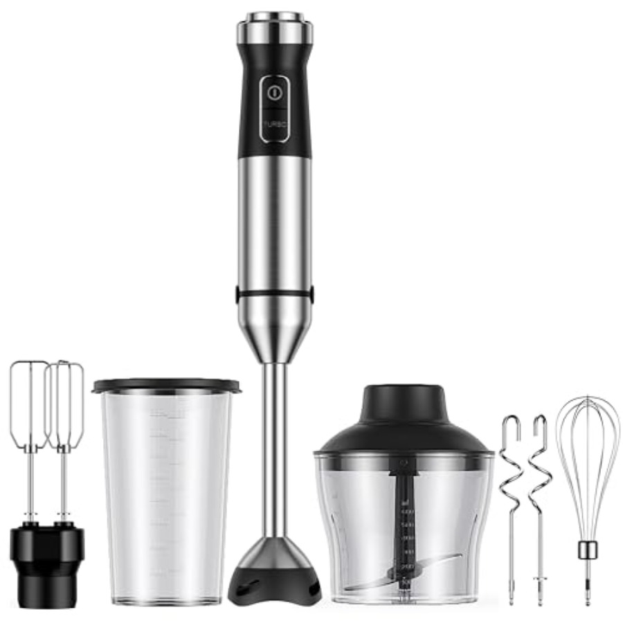 Immersion Blender Stick - 6-in-1 Immersion Blender 1000W Hand Blender