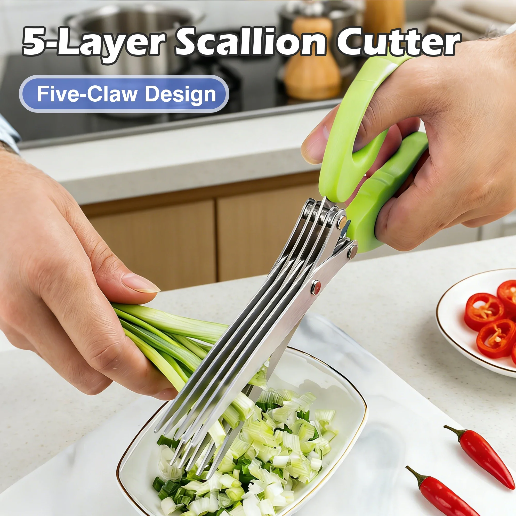 Herb Scissors 5 Blade - Herb Scissors with 5 Blades &