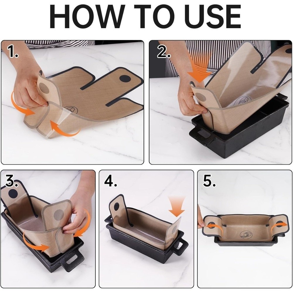 Silicone Baking Mat - Reusable Bread Loaf Pan Silicone Easy