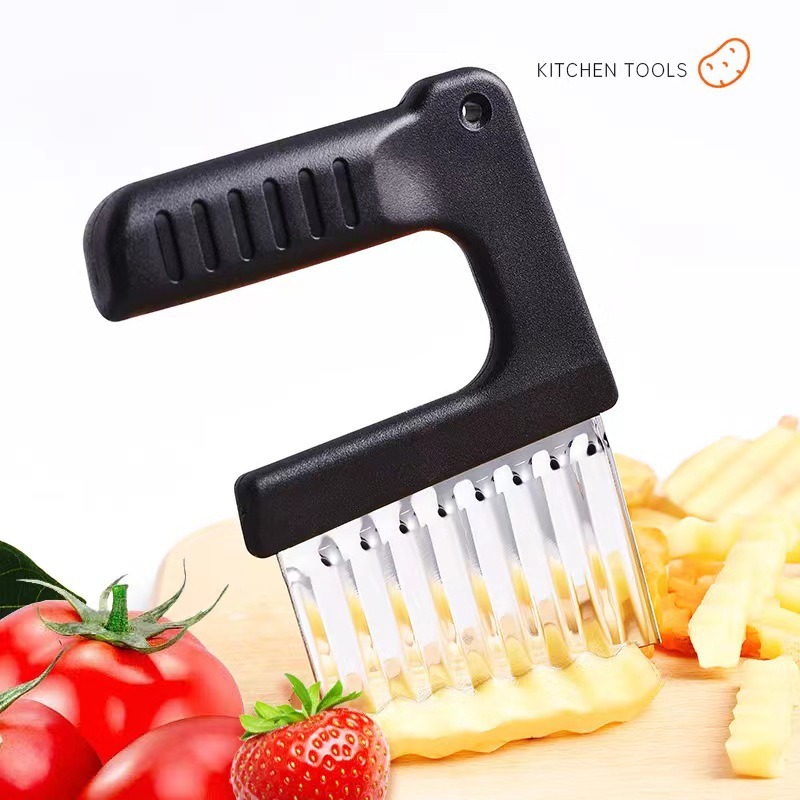 Kitchen Gadgets Vegetable Chopper - Stainless Steel Potato Chip Slicer Dough