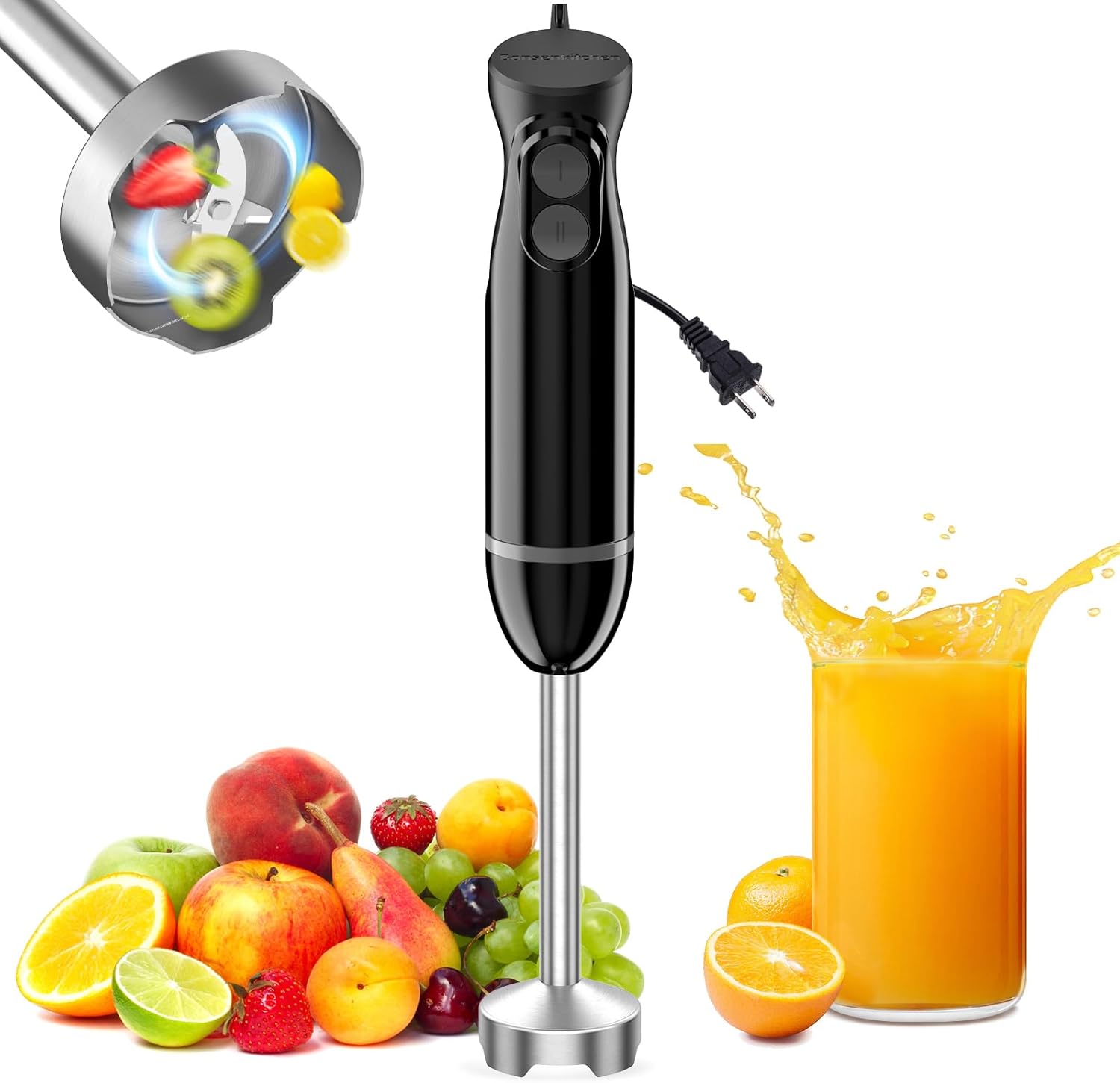 Immersion Blender Stick - Hand Blender, Immersion Blender with 2