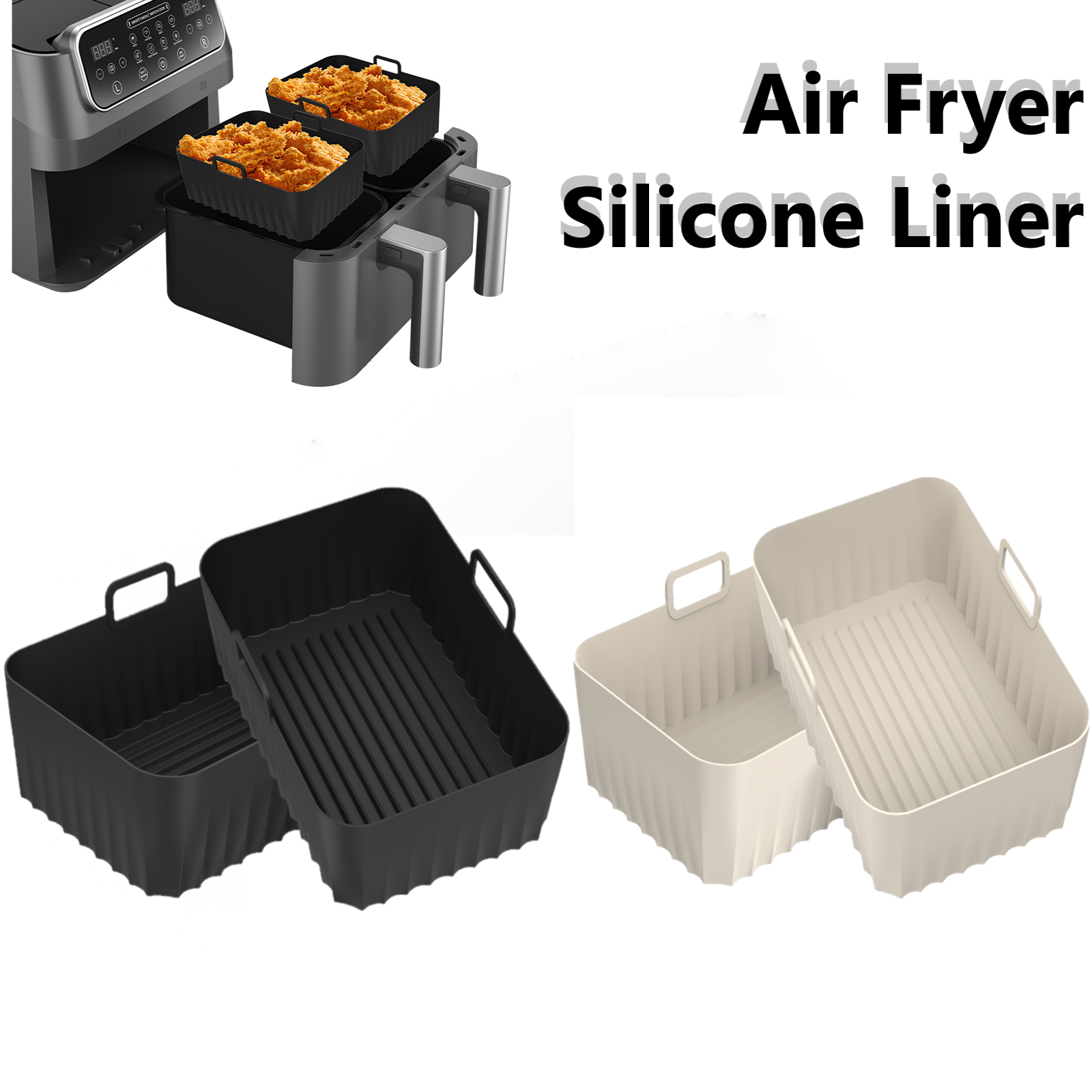 Air Fryer Accessories - 2Pcs Air Fryer Silicone Pot Air