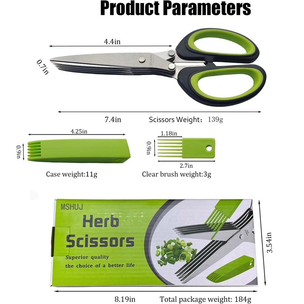 Multilayer Scissors Kitchen Sc - Herb Scissors 5 Blade ulasan dan harga