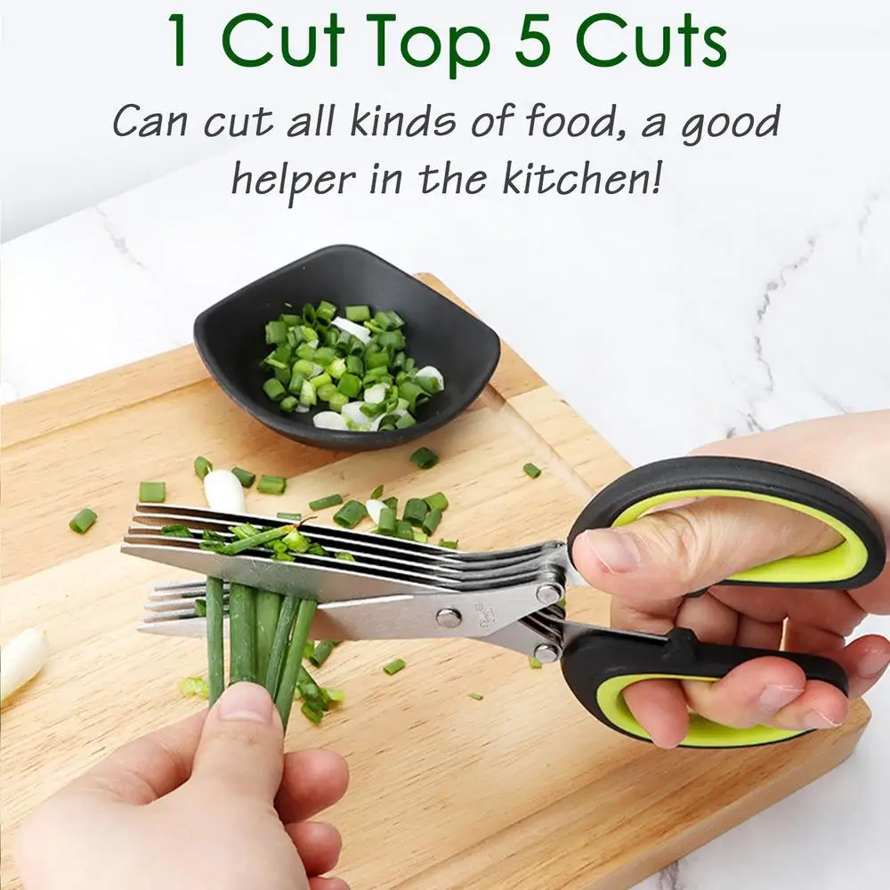 Multilayer Scissors Kitchen Sc - Herb Scissors 5 Blade ulasan dan harga