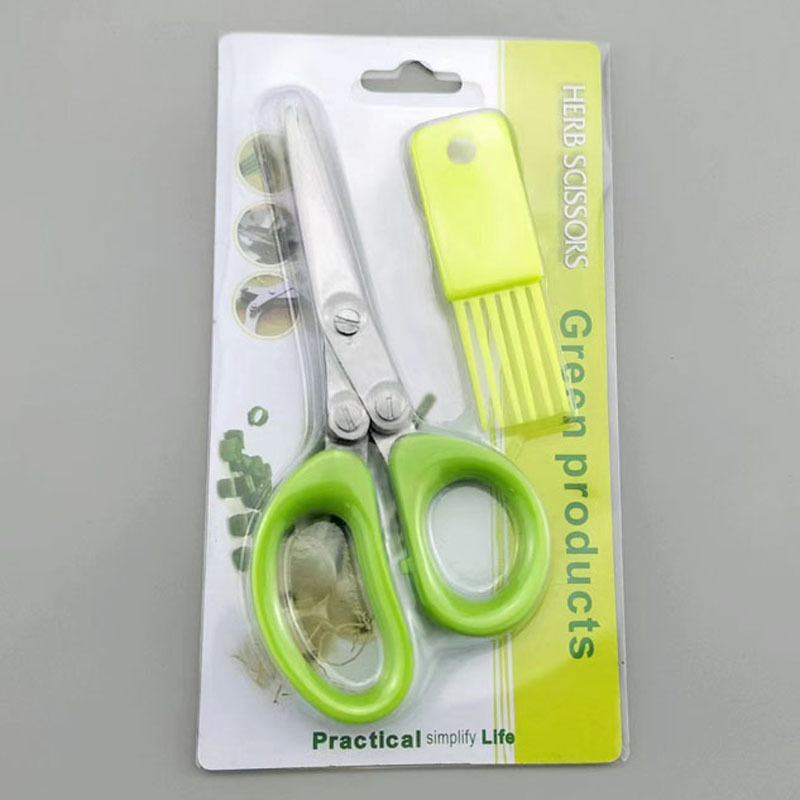 2Pcs Stainless Steel Multi-Lay - Herb Scissors 5 Blade ulasan dan harga
