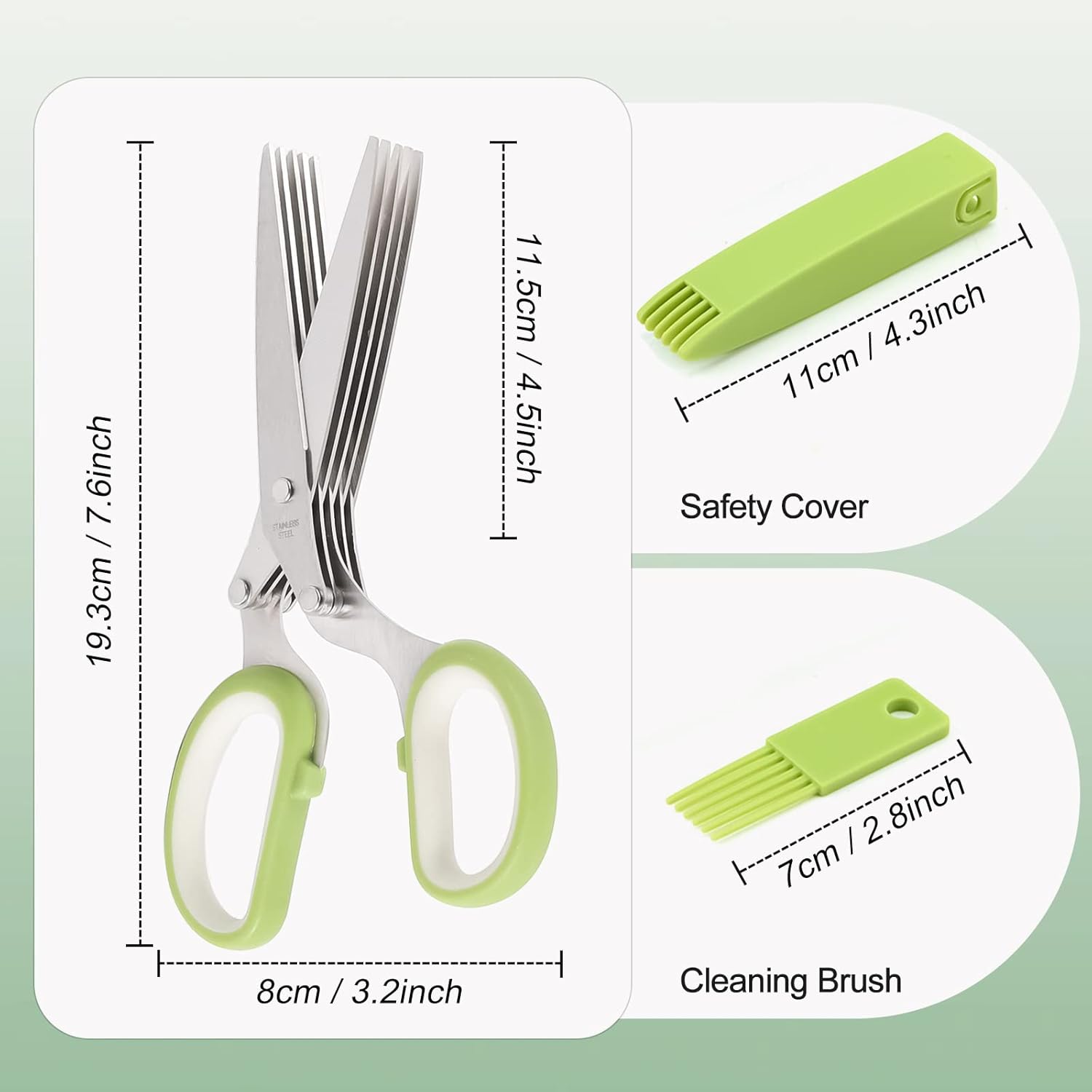 5-Blade Herb Scissors with Saf - Herb Scissors 5 Blade ulasan dan harga