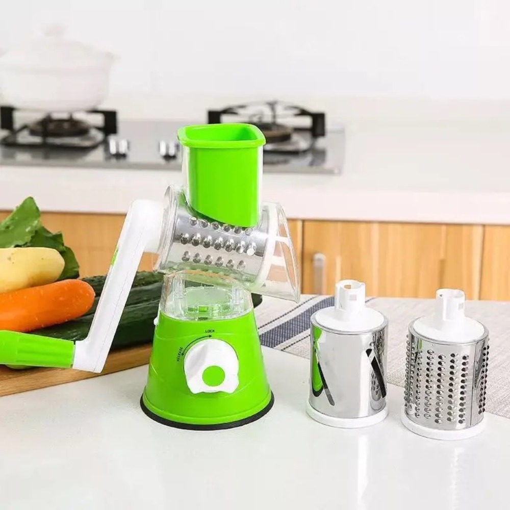 3-in-1 Rotary Food Slicer Chop - Kitchen Gadgets Vegetable Chopper ulasan dan harga