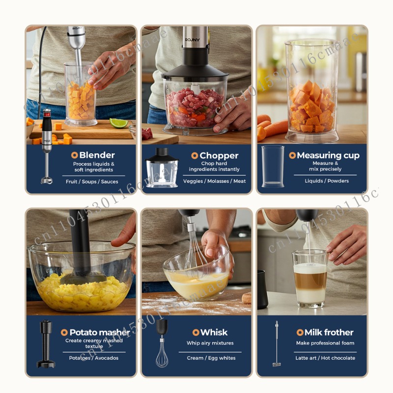 6-in-1  1200W Powerful Hand Bl - Immersion Blender Stick ulasan dan harga