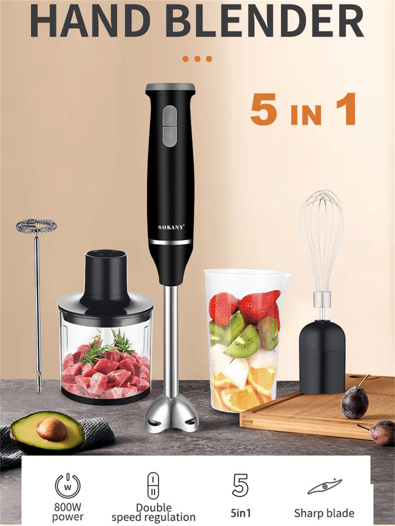 SOKANY 1714 Immersion Hand Ble - Immersion Blender Stick ulasan dan harga