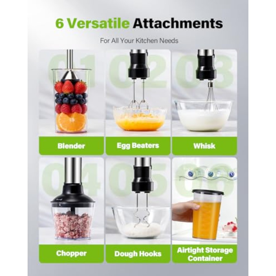 6-in-1 Immersion Blender 1000W - Immersion Blender Stick ulasan dan harga