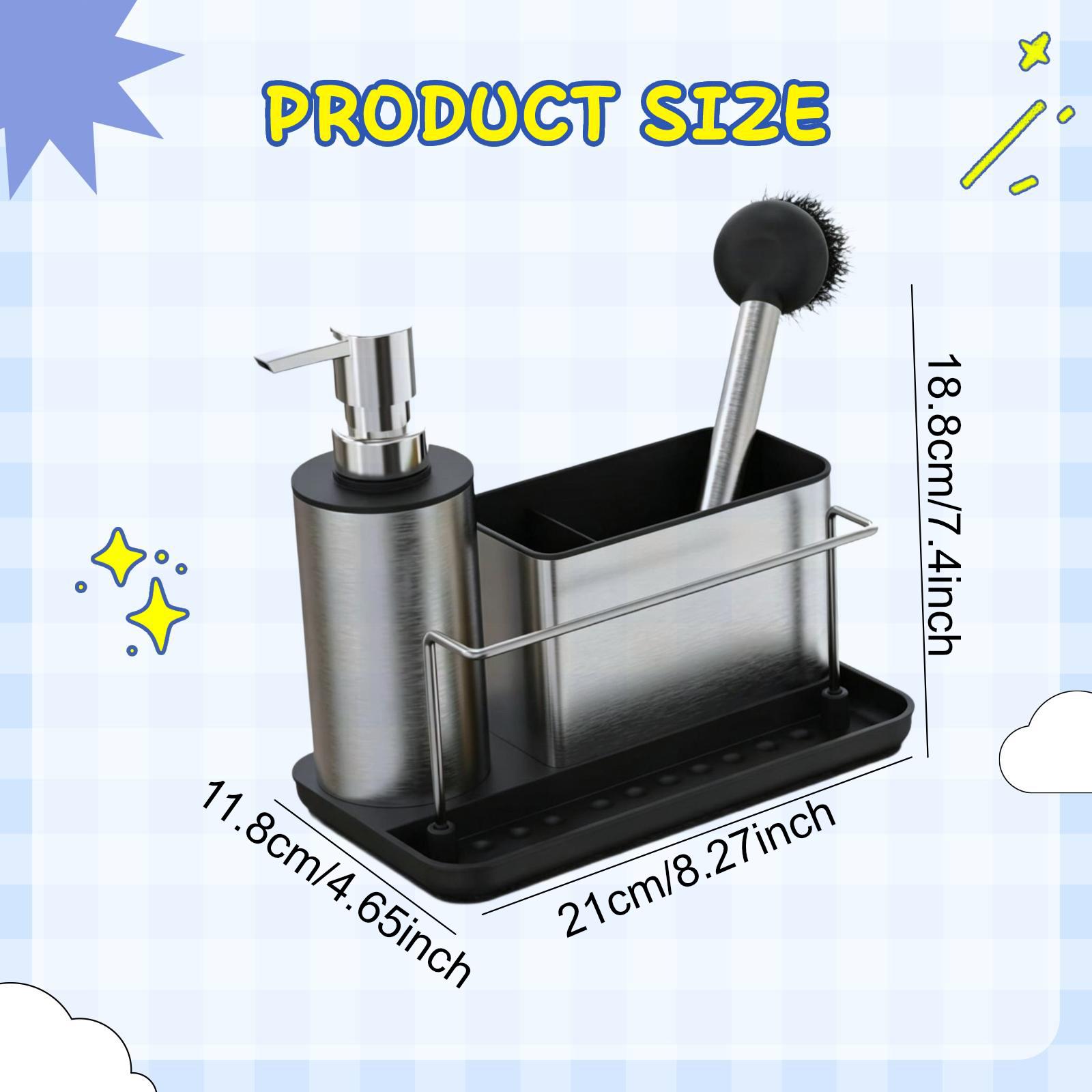 Kitchen Soap Dispenser with Sp - Kitchen Gadgets Dispenser Brush Holder ulasan dan harga