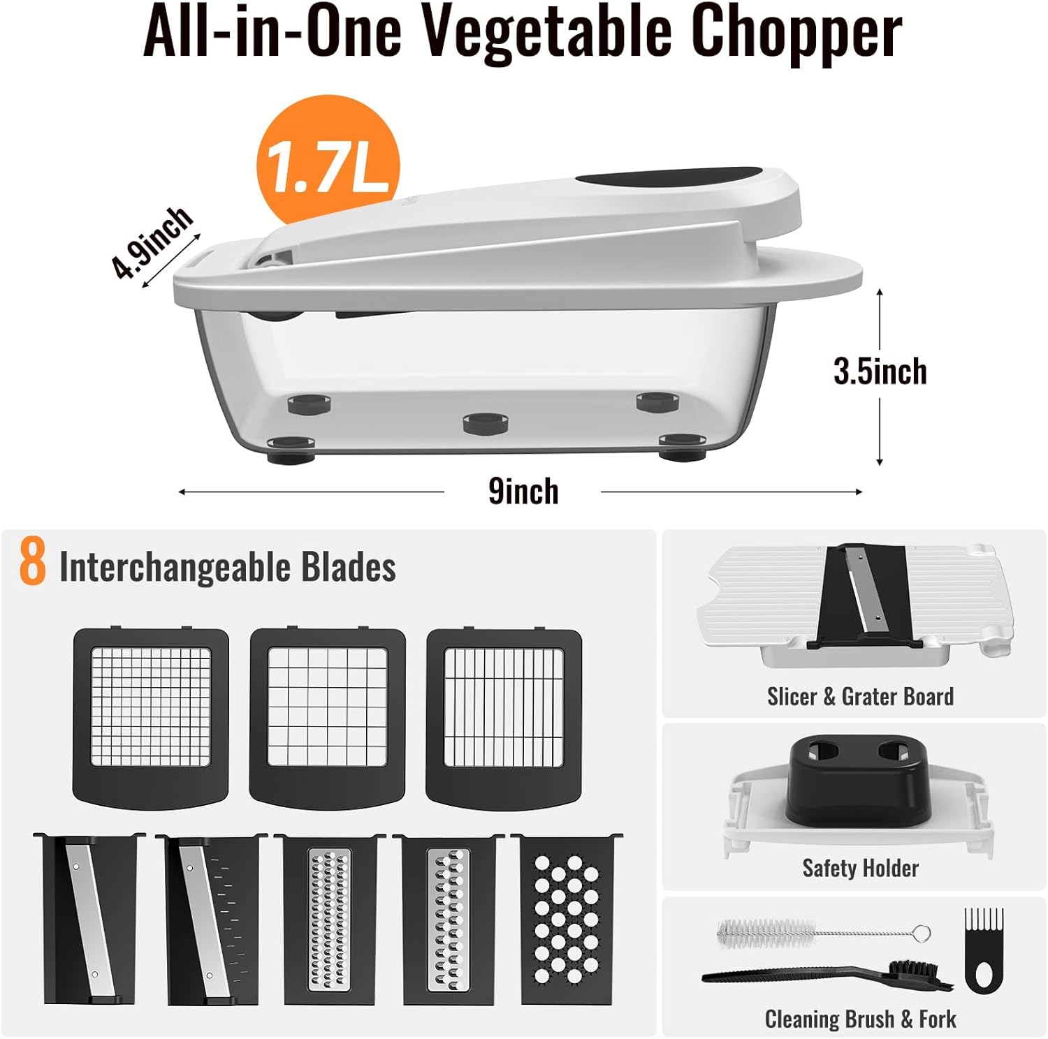 8 Blade All-in-1 Vegetable Cho - Kitchen Gadgets Vegetable Chopper ulasan dan harga
