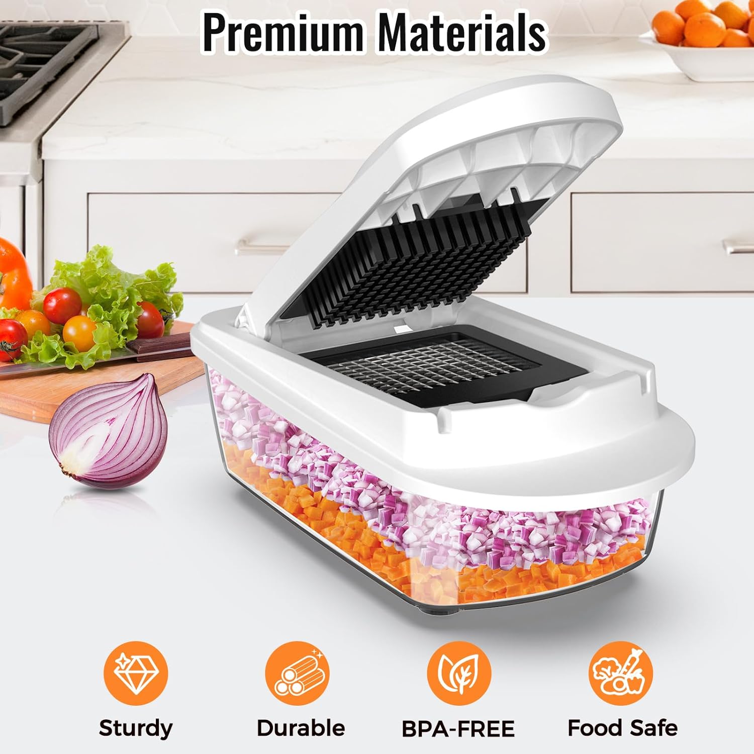 8 Blade All-in-1 Vegetable Cho - Kitchen Gadgets Vegetable Chopper ulasan dan harga