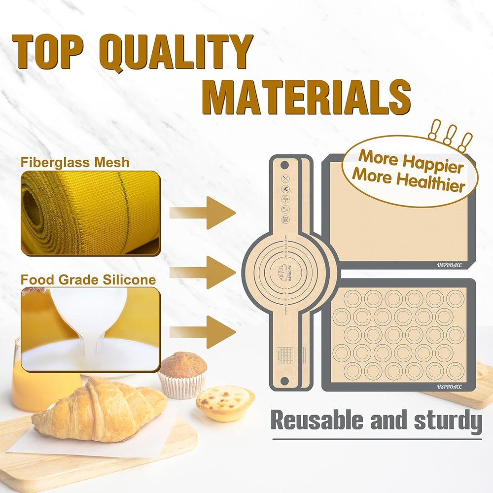 Set of 4 Silicone Baking Mats, - Silicone Baking Mat ulasan dan harga