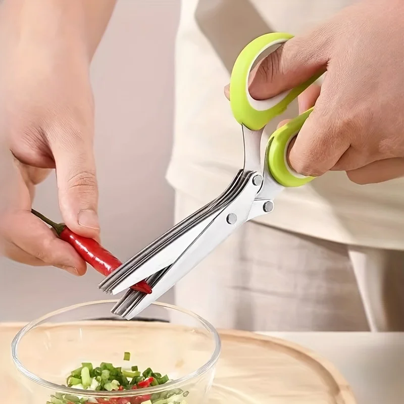 1 herb scissors with 5 blades, - Herb Scissors 5 Blade ulasan dan harga