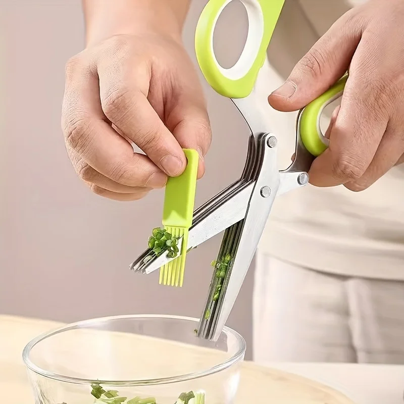 1 herb scissors with 5 blades, - Herb Scissors 5 Blade ulasan dan harga