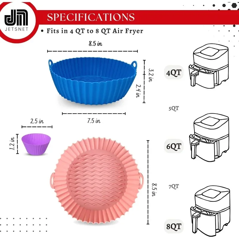 2 PCS Round Silicone Air Fryer - Air Fryer Accessories ulasan dan harga