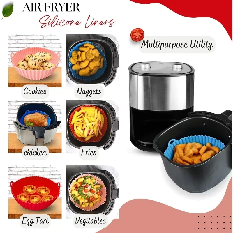 2 PCS Round Silicone Air Fryer - Air Fryer Accessories ulasan dan harga