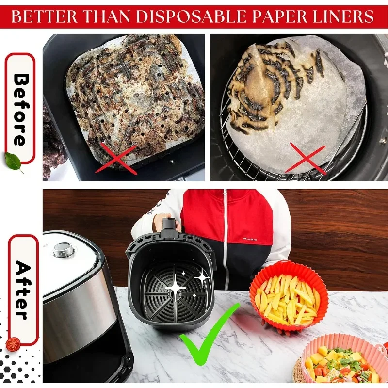 2 PCS Round Silicone Air Fryer - Air Fryer Accessories ulasan dan harga