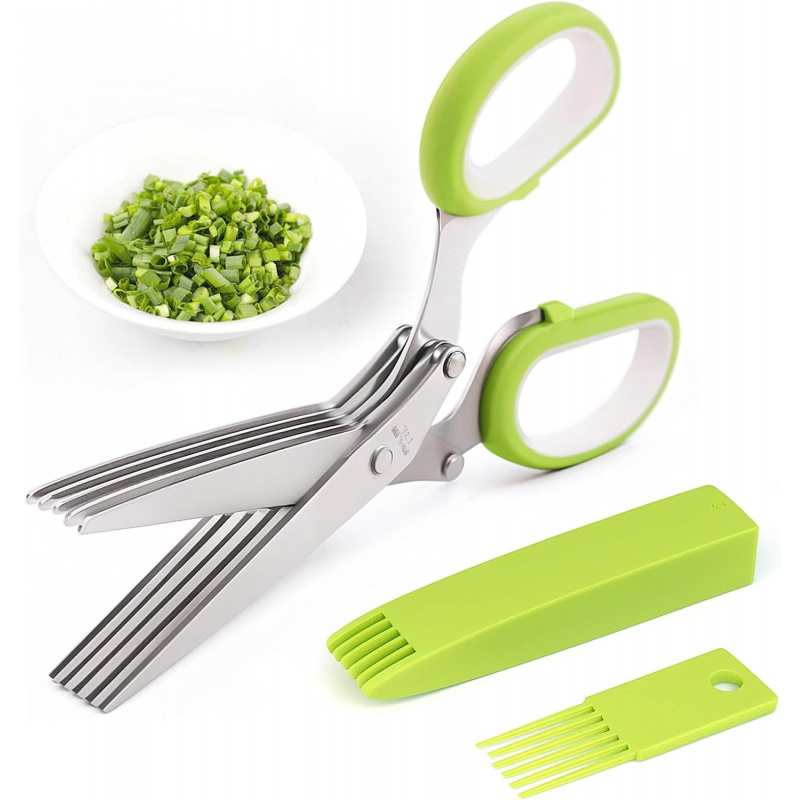 Herb Scissors Kitchen Shears w - Herb Scissors 5 Blade ulasan dan harga