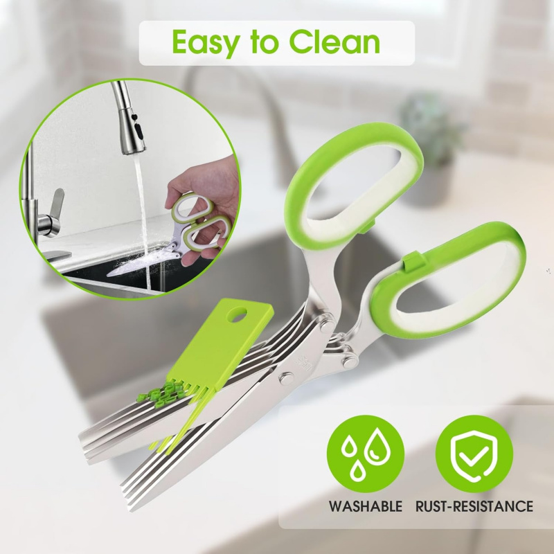 Herb Scissors Kitchen Shears w - Herb Scissors 5 Blade ulasan dan harga