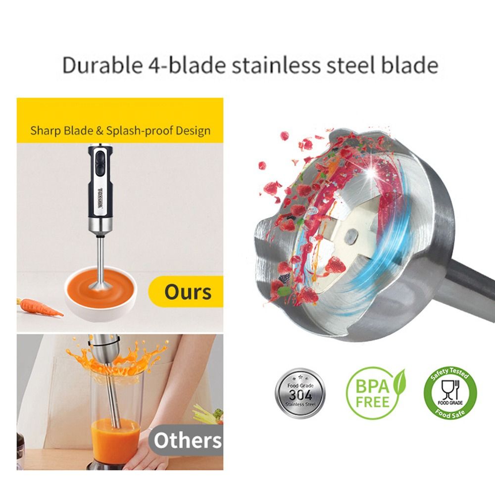 5 in 1 Hand Blender 400W 316 S - Immersion Blender Stick ulasan dan harga