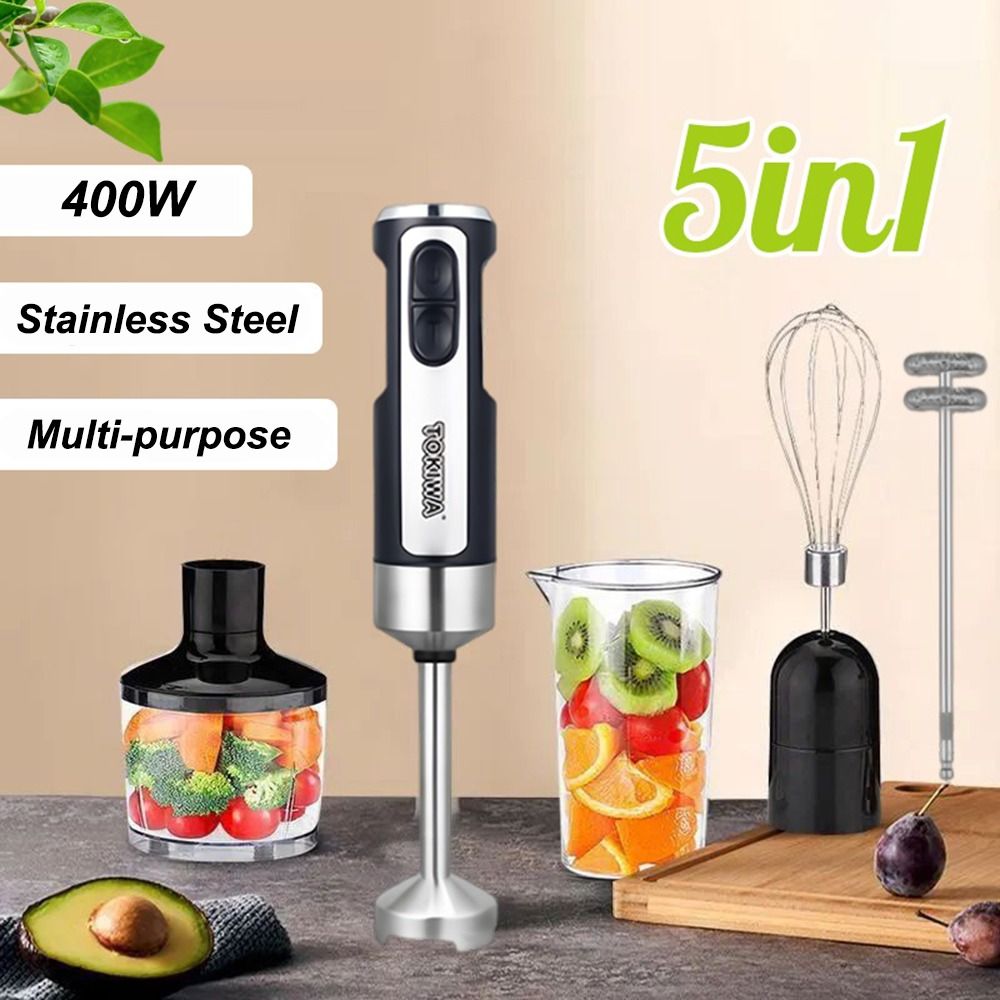 5 in 1 Hand Blender 400W 316 S - Immersion Blender Stick ulasan dan harga