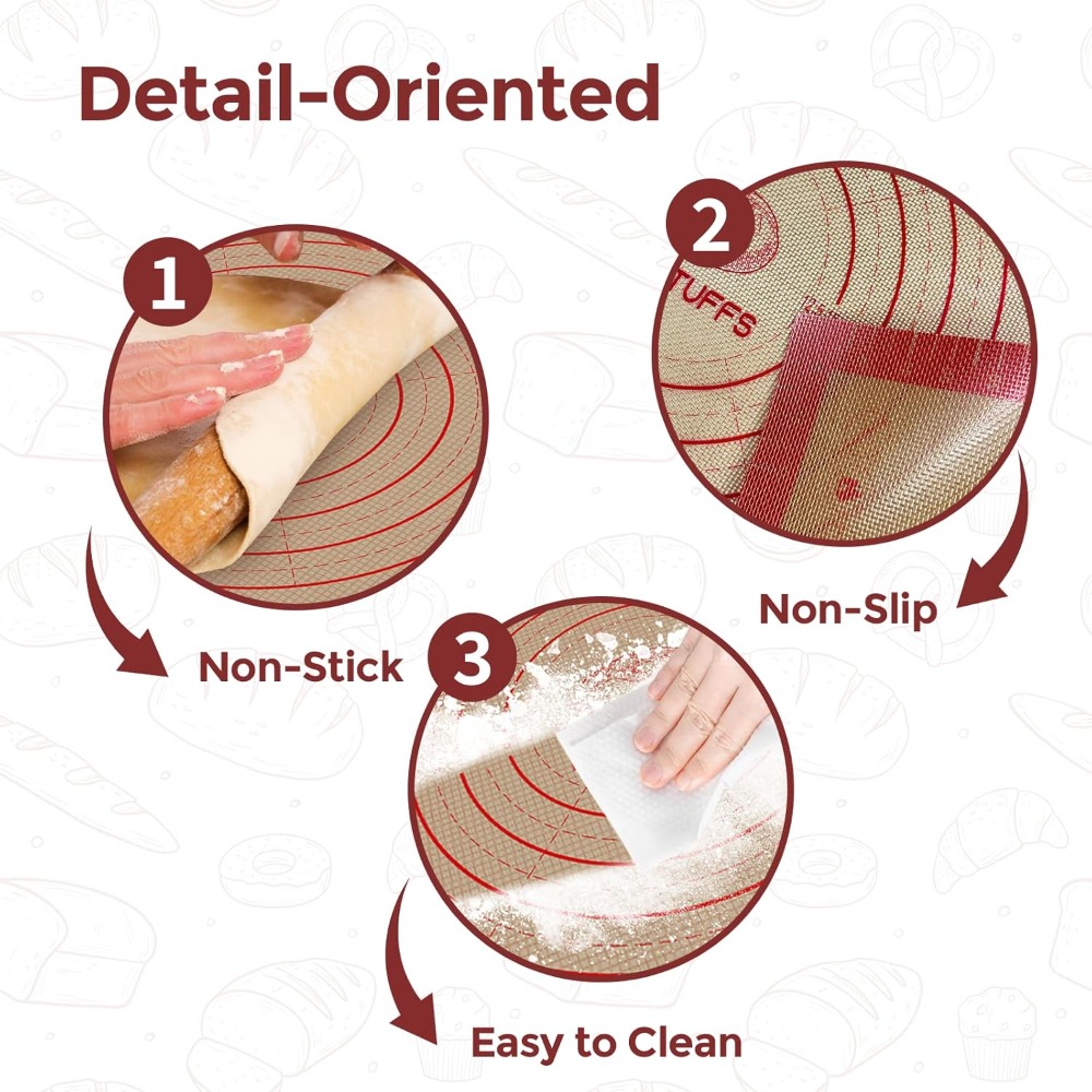 0.7mm Non Slip Silicone Pastry - Silicone Baking Mat ulasan dan harga