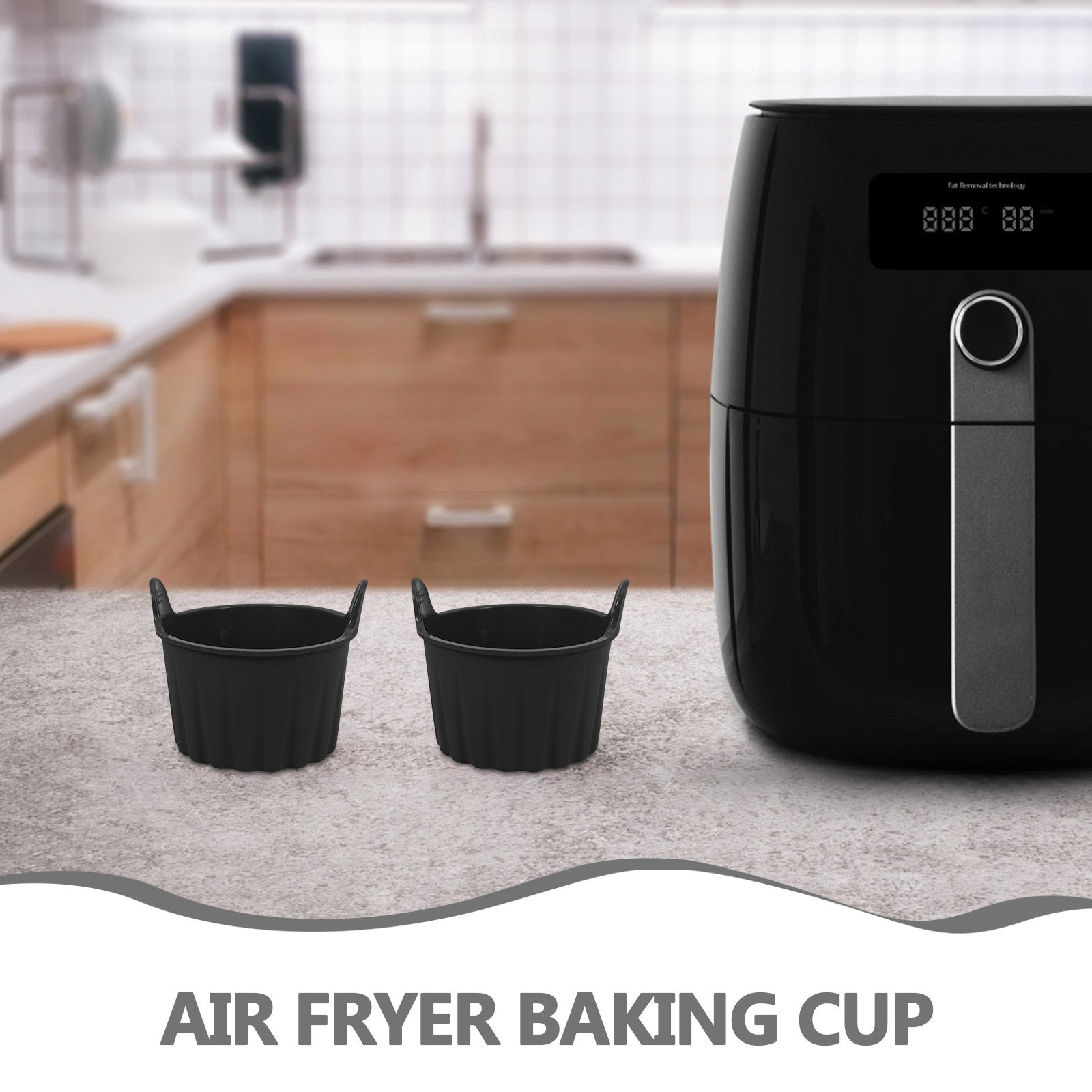4Pcs Silicone Muffin Baking Mo - Air Fryer Accessories ulasan dan harga