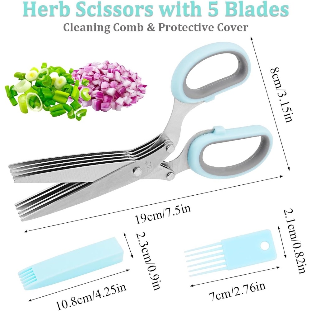 Garlic Press & Herb Scissors S - Herb Scissors 5 Blade ulasan dan harga