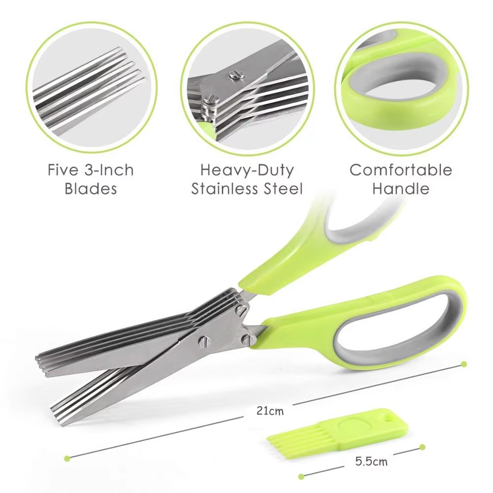 5 Blade Herb Scissors Stainles - Herb Scissors 5 Blade ulasan dan harga