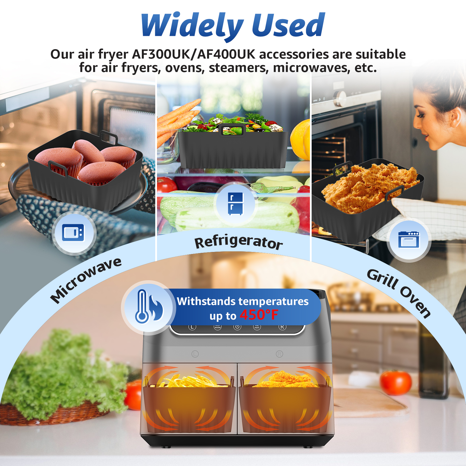 2Pcs Air Fryer Silicone Pot Ai - Air Fryer Accessories ulasan dan harga
