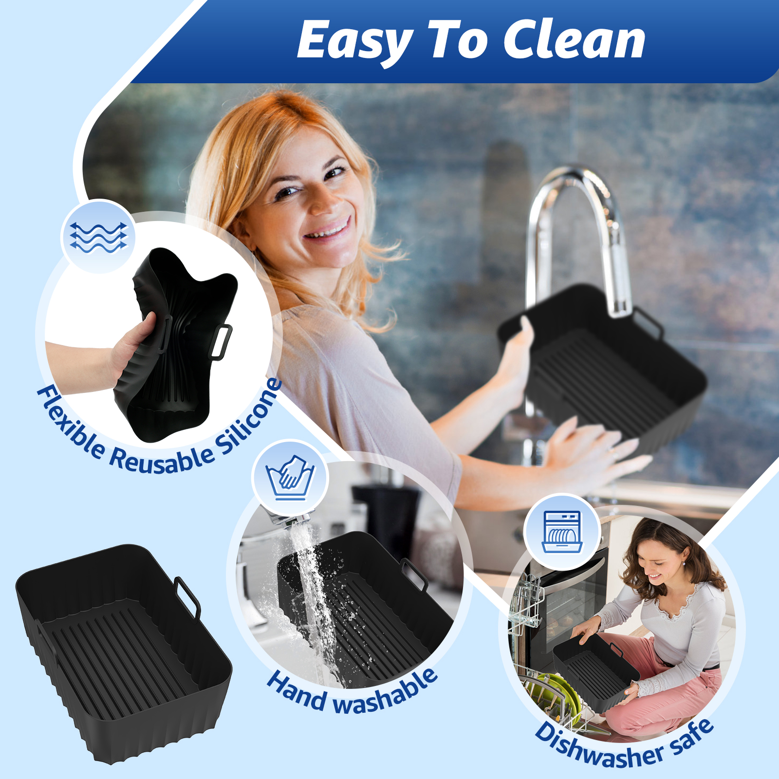 2Pcs Air Fryer Silicone Pot Ai - Air Fryer Accessories ulasan dan harga
