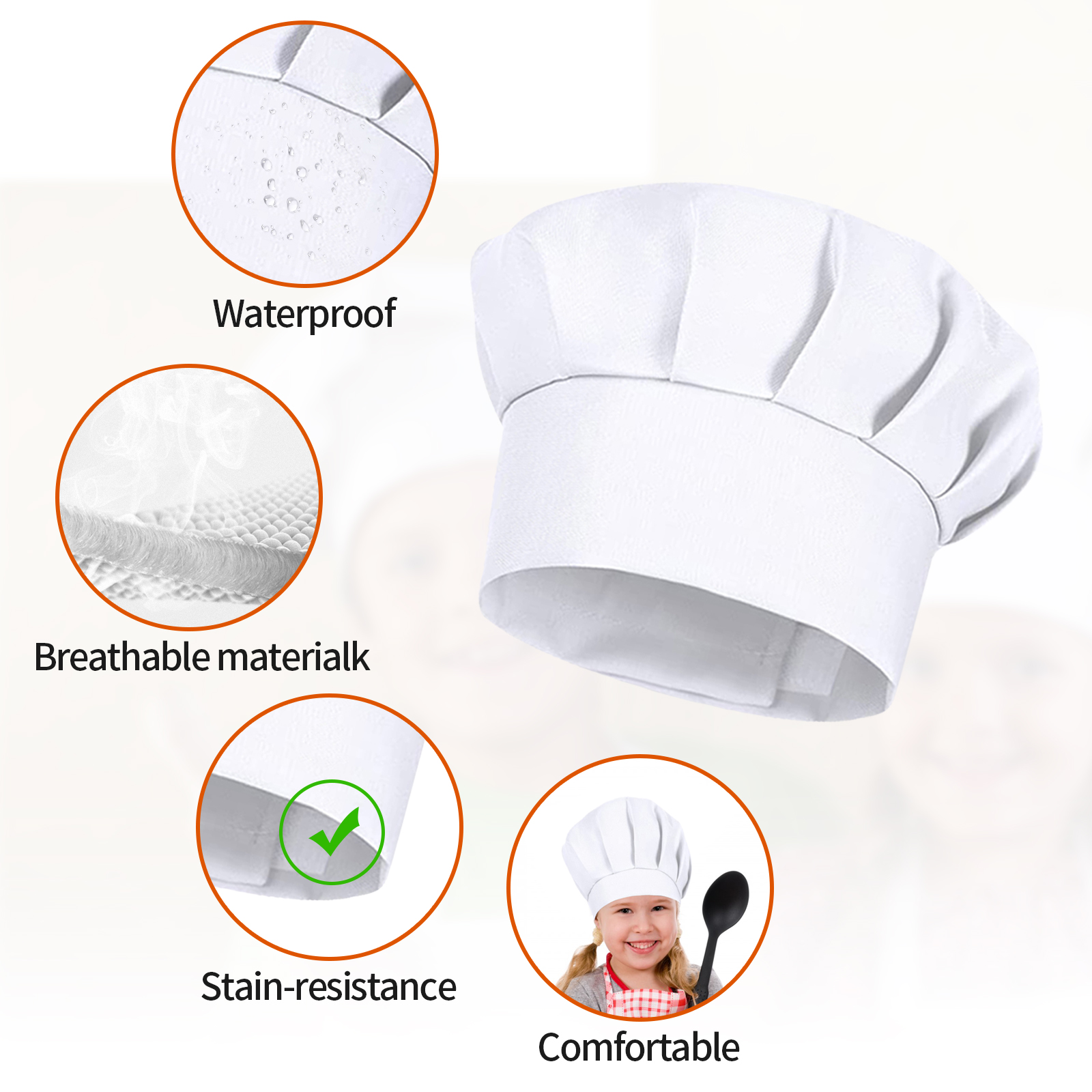 4PCS White Party Cap Hat Costu - Kitchen Gadgets Sale ulasan dan harga